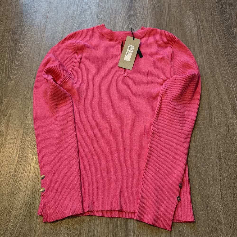 River Island Sweater Bright Pink Size UK 18 US L Knitted Jumper NEW‎
